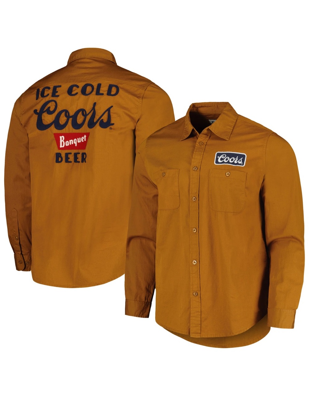 Coors Banquet Beer Button Down Work Shirt, Mens size L by American Needle